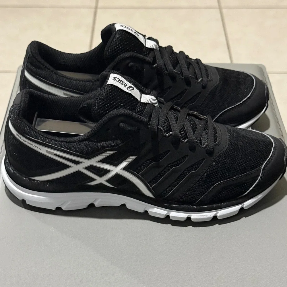 Asics Gel-Zaraca 4 Women's Running Shoes Black White T5K8N Size 6